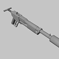 Vintage Submachine Gun With Wooden Grip Metal Body And Worn Straps