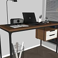 Modern Desk Chair Study Desk Writing Desk Computer Desk 3d model