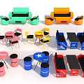 Colorful Modern Sofa and Coffee Table Set With Various Styles and Vibrant Colors