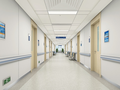 modern aisle patient walkway 3d model