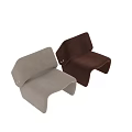 Modern Cream Upholstered Leisure Chair With Curved Design And Button Accents