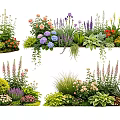Vibrant Plant Combinations With Colorful Flowers Green Shrubs And Perennial Plants