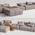 Modern corner sofa multiplayer sofa 3d model