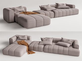 Modern corner sofa multiplayer sofa 3d model