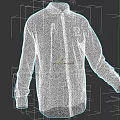 White Long Sleeve Shirt with Stand Collar Zipper Front and NY Logo Design