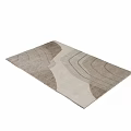 Modern Square Rug With Abstract Wave Patterns In Beige Light Brown Tones 3d model