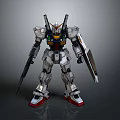 White Armored Mecha Game Character With Dual Swords Back Antennas And Red Feet