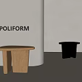 Nordic Solid Wood Side Table Round Table Light Luxury Storage Coffee Table Corner Table 3d model