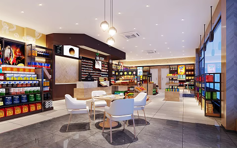 Modern Convenience Store 3d model