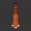 Pixelated Red Panda Figure With White Face And Striped Tail