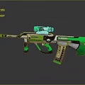 Green And White Toy Gun Design With Scope Grip And Modern Details