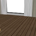Bright Room With Natural Wooden Floor Large Window Curtains And Spherical Decor