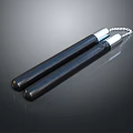Daily Life Essential Black Nunchucks With Silver Chain And Smooth Grip