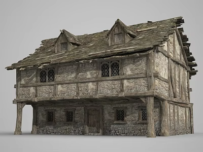 Ancient Architecture European Stone House Medieval Architecture 3d model