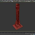 Stone Architectural Pillar With Carved Top And Detailed Pedestal Base Texture