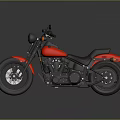 Red And Black Classic Cruiser Motorcycle With Stylish Seat And Wheels