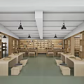 School Traditional Culture Classroom Interior With Wooden Furniture And Calligraphy
