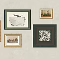 Various Framed Artworks In Mixed Styles For Decorative Wall