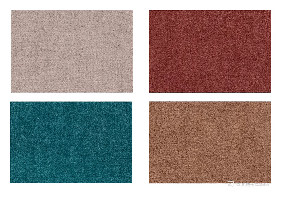 Square Rugs in Four Different Colors for Modern Living Room Decor 3d model 