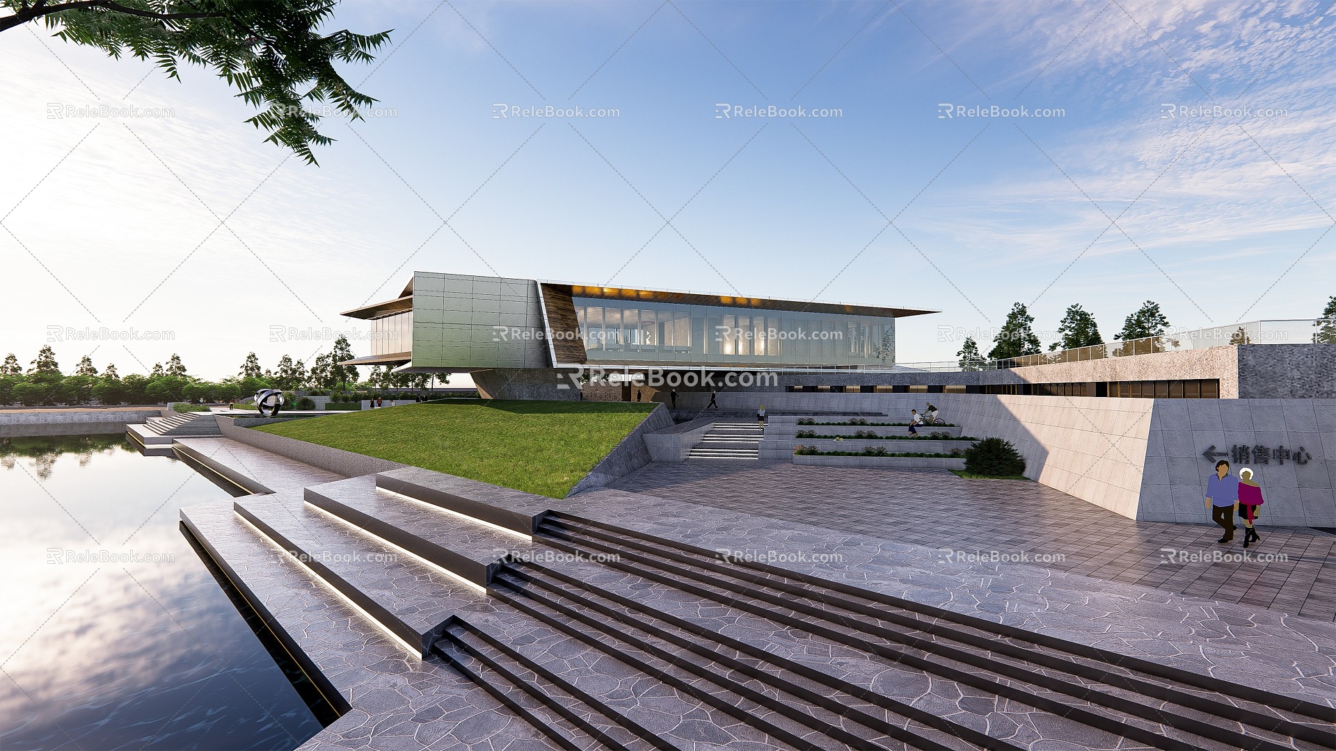 Modern Sales Office Building Lvdu Dingqiao Sales Center 3d model