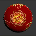 Elegant Red Lantern Home Furniture with Golden Decorative Details and Hanging Tassels