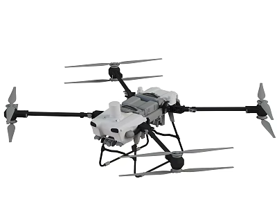Professional Hexacopter Drone With White Body Camera And Rotating Propellers 3d model