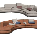 Modern Multiplayer Sofa Curved Sofa Shaped Sofa 3d model