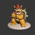 Bowser Character Action Figure With Red Horns Yellow Body Armor And Standing Pose