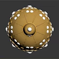 Golden Scepter With Intricate Decorative Top And Long Shiny Shaft On Black
