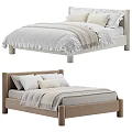Cozy Kids Bed with White and Brown Frames Striped Bedding Fringe Trim and Pillows