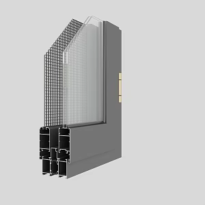 Modern window group corner 3d model