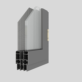 Modern window group corner 3d model