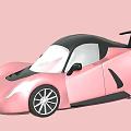 Pink Electric Toy Car With Streamlined Design Black Roof And Alloy Wheels