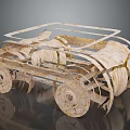 Artistic Handmade Wooden Car Model With Intricate Laser Cut Decorative Structure