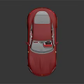Red Sports Car With Modern Sleek Exterior And Golden Alloy Wheels Design