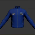 Porter Blue Jacket With Zipper Front Chest Logo And Side Pockets 3d model