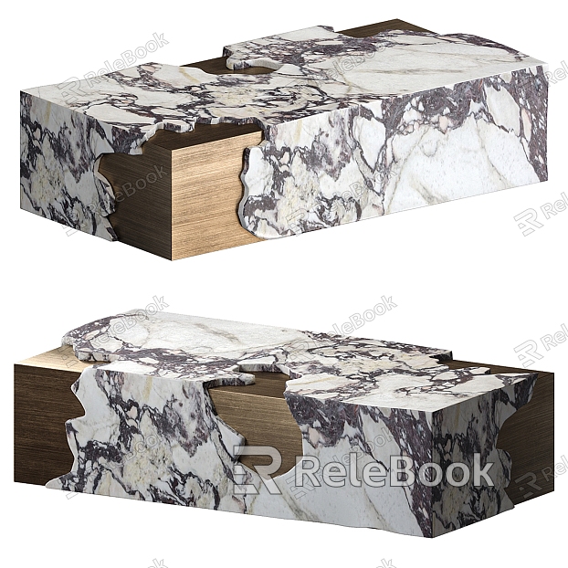 Modern profiled stone coffee table collection model