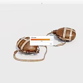 Antique Brown Leather Bags With White Straps And Hanging Ropes