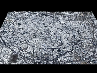 Aerial Urban Planning View With Detailed Street Network And District Layouts 3d model