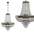 Elegant Crystal Chandeliers With Gold Metal Frame And Decorative Hanging Crystal Pendants
