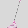 Pink Floor Cleaning Squeegee with Metal Handle and Grid Design 3d model