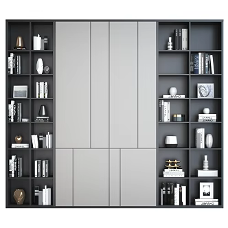 Modern Bookcase Decorative Cabinet 3d model