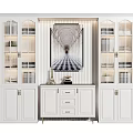 Modern White Bookcase With Glass Doors Multiple Shelves Drawers And Decorative Art