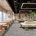 Modern Library Reading Area 3d model