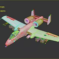 Twin Engine Military Aircraft With Weapons Mounted On Wings And Emblem
