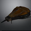 Traditional Handcrafted Wooden Container With Riveted Metal Edges And Leather Straps