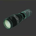 Black Textured Handheld Flashlight With Grip Design For Daily Household Lighting