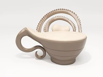 Unique Shaped Accent Sofa With Curved Armrest And Circular Backrest Design 3d model Unique Shaped Accent Sofa With Curved Armrest And Circular Backrest Design 3d model