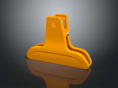 Bright Yellow Plastic Clip with Secure Grip for Home Office Organization 3d model
