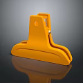 Bright Yellow Plastic Clip with Secure Grip for Home Office Organization 3d model